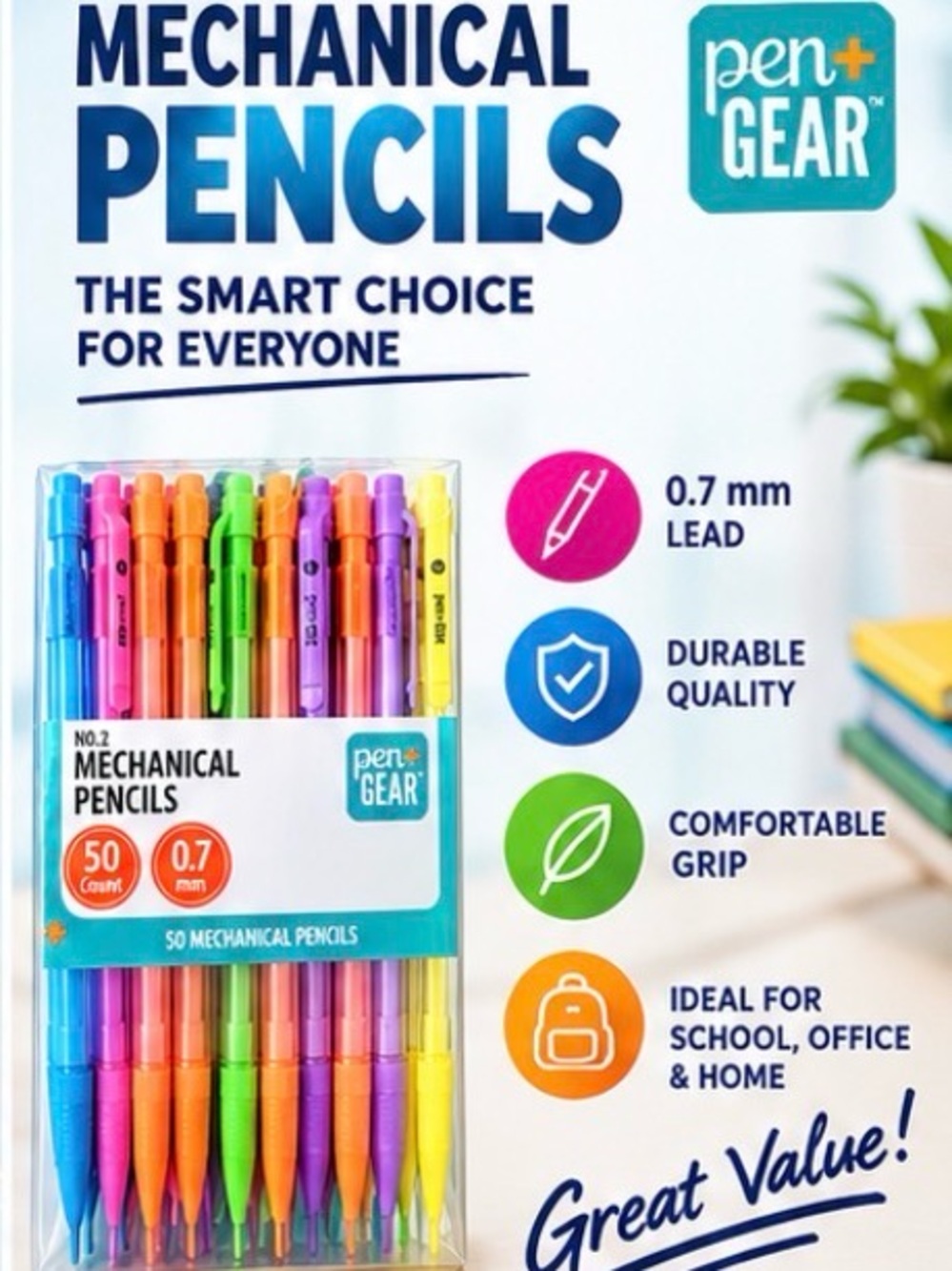 Mechanical Pencils - Assorted Neon Colors (50 Count)